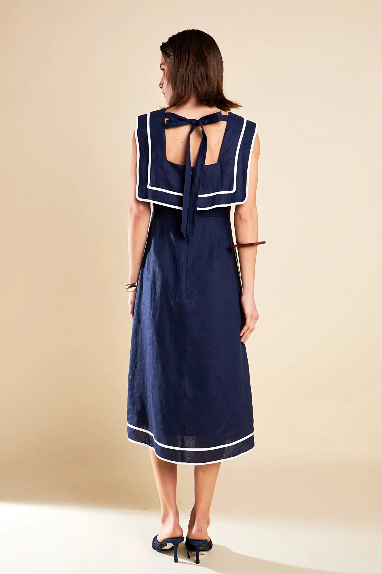Square Neckline Midi Dress