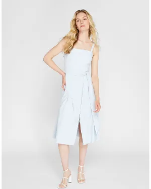 Stripe Linen Blend Midi Dress