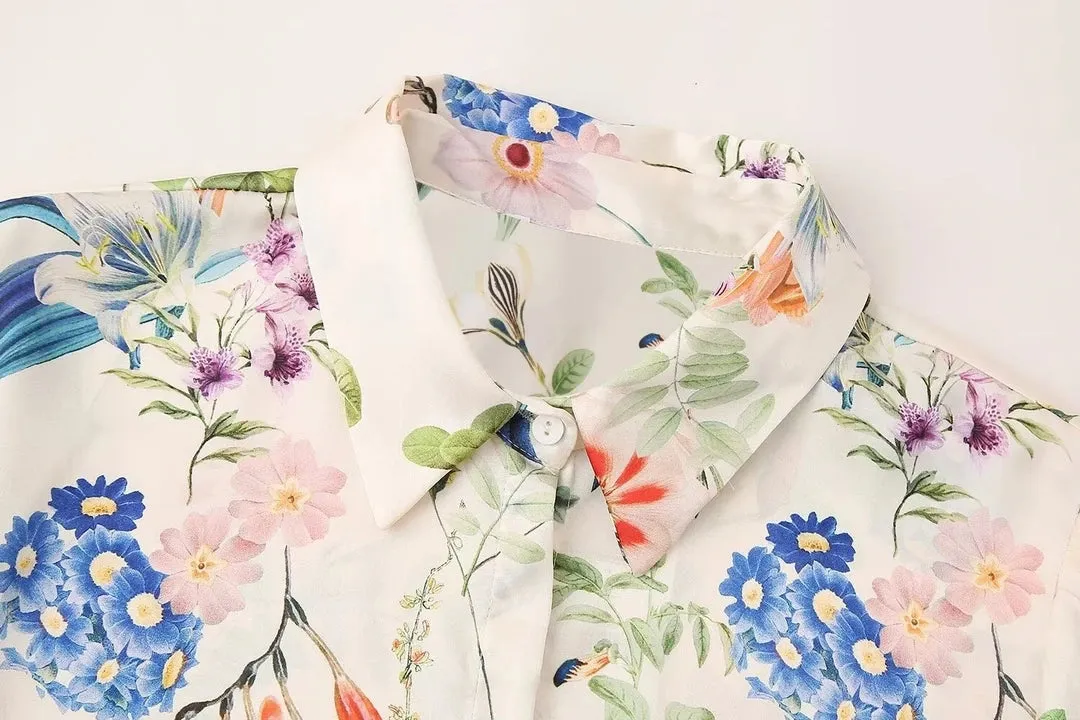 TEEK - Floral Prints Long Sleeve Blouse