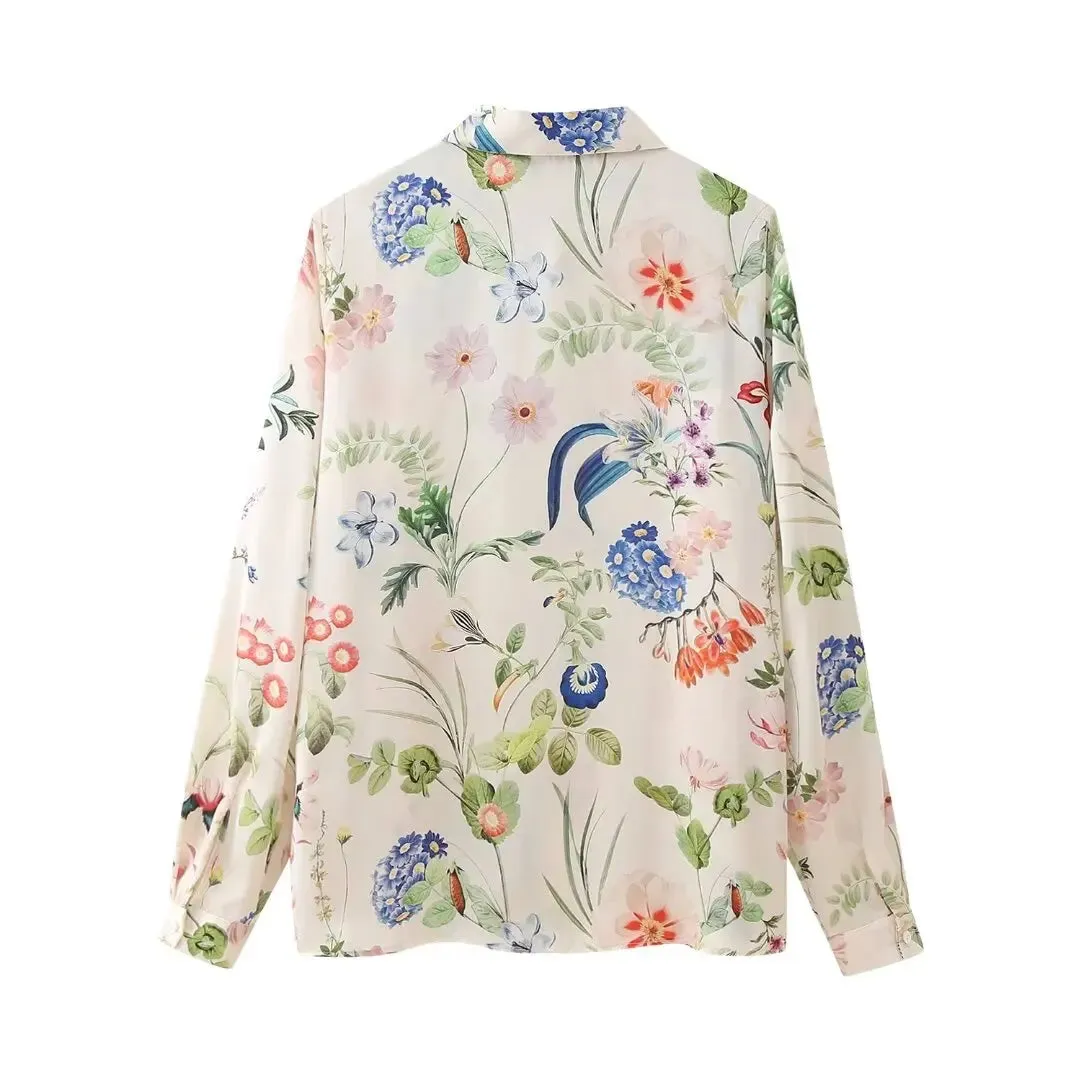 TEEK - Floral Prints Long Sleeve Blouse