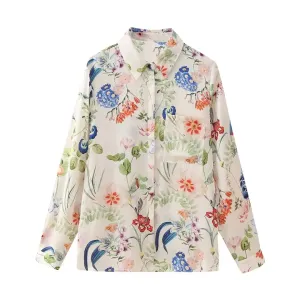 TEEK - Floral Prints Long Sleeve Blouse