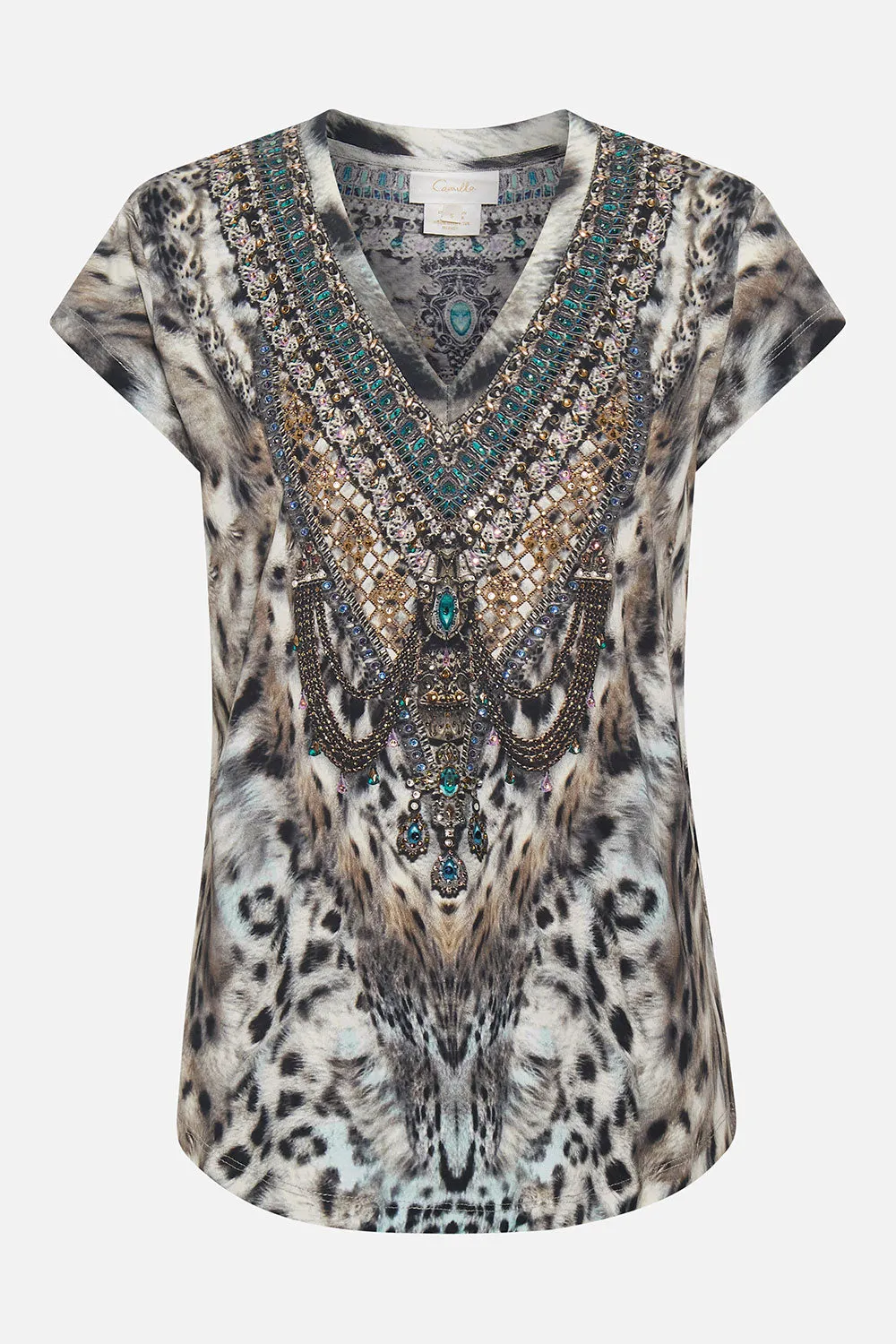 V-NECK TEE SNOW WHISPERS LOUNGE
