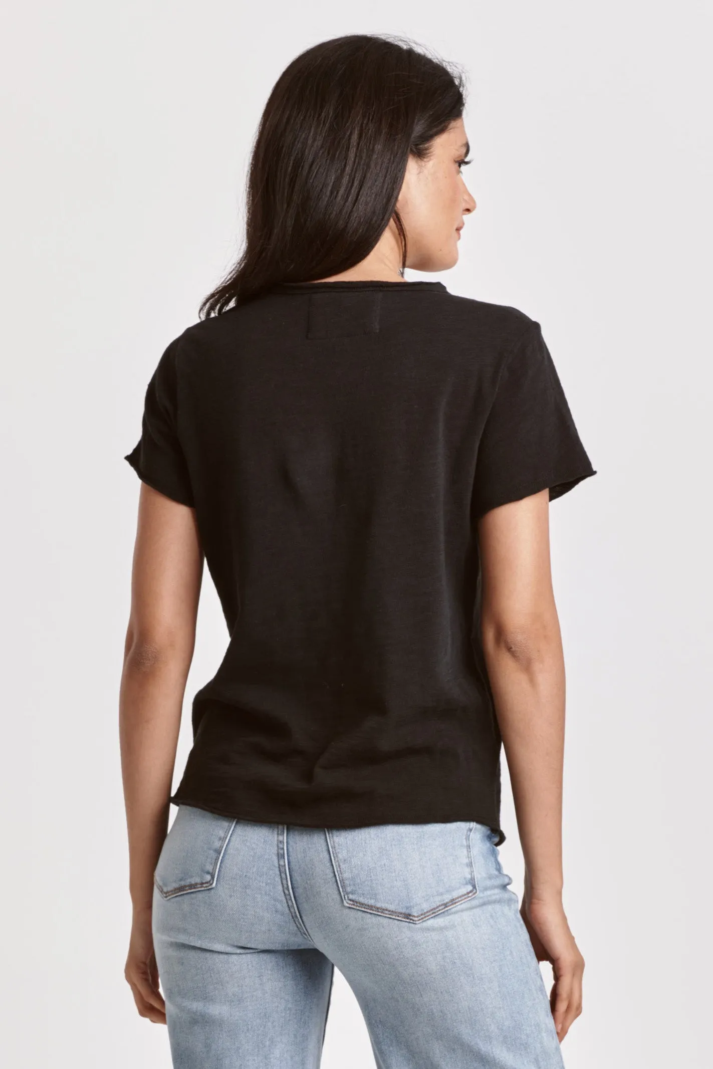 VANYA SHORT SLEEVE SLUB TEE BLACK